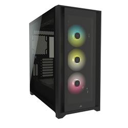 GABINETE CORSAIR ICUE 5000X RGB TG BLACK 3X120MM MID TOWER  NEGRO